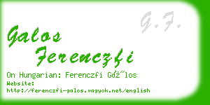 galos ferenczfi business card